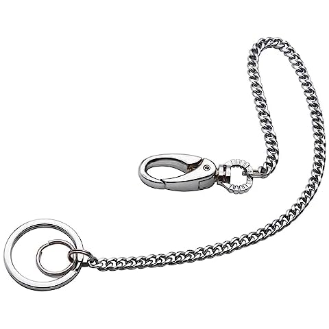 Liangery Wallet Chain, Wallet Long Purse Chain Punk Key Chain With Chain for Biker Trucker Motorcycle Pants Jean, Silver 11.81 inch for Men Women Cover