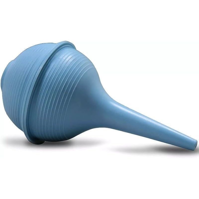 Medical Grade Ear Syringe Bulb, 60ml Capacity, Soft Rubber, Blue (2PCS)