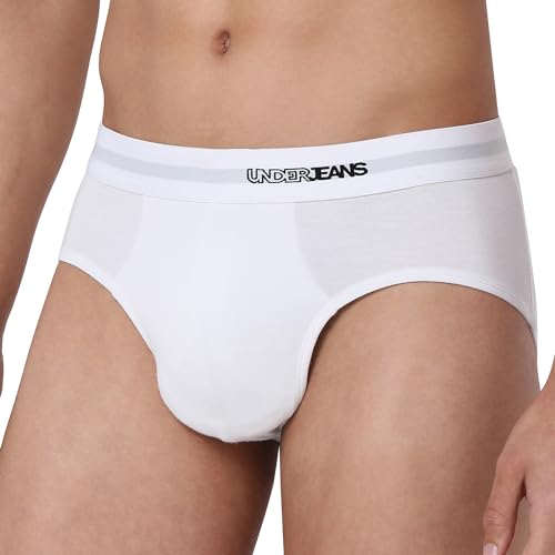 Image of Underjeans Men Premium Mid Grey Cotton Blend Regular Fit Brief