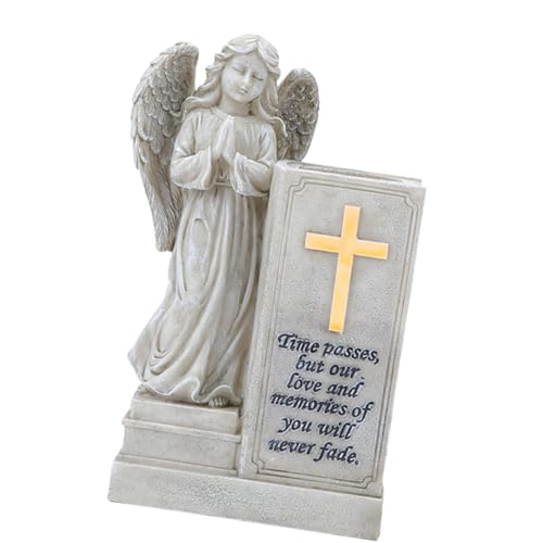 Zkydhbd Figurine d'ange priant fluorescente pour jardin - Étanche - Décoration de jardin d'extérieur