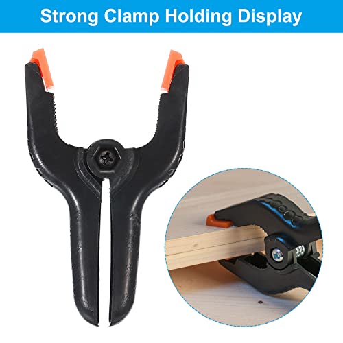 Patikil 6 Inch Spring Clamps, 2 Pack Plastic Flexible Anti-Slip Strong Backdrop Clamp Clip For Stand Diy Project Photography Studio Craft, Black #TOP2