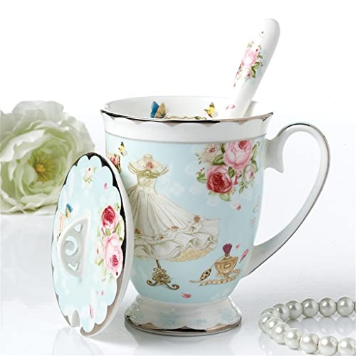 Gretd Pastoral European-Style Coffee Cup And Saucer Set Bone China Afternoon Tea Tea Set Household Black Tea Cup (Color : A, Size : As The Picture Shows) #TOP3