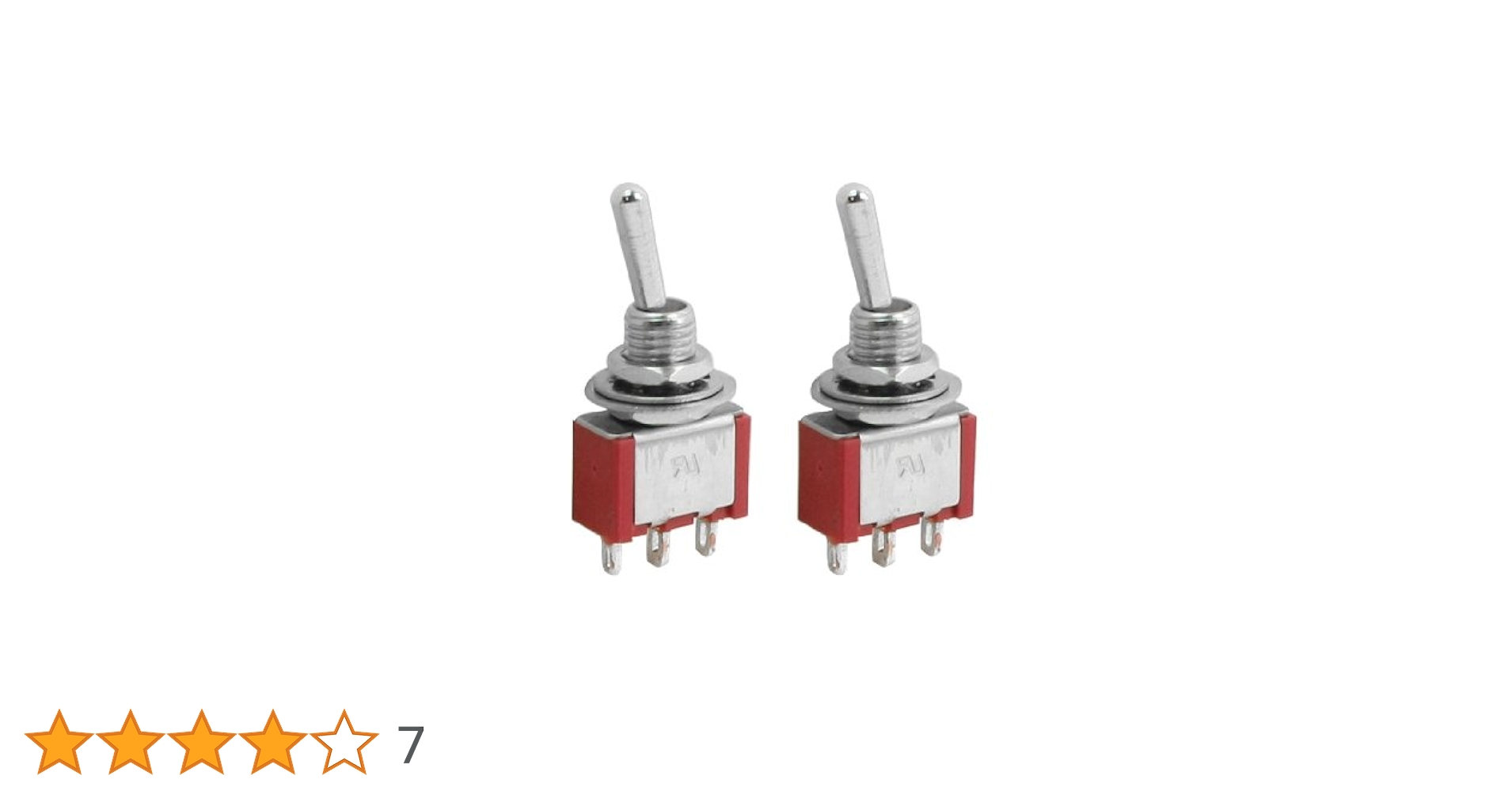 Amazon | uxcell トグルスイッチ 電子工作 2個 レッド 3ピン ON