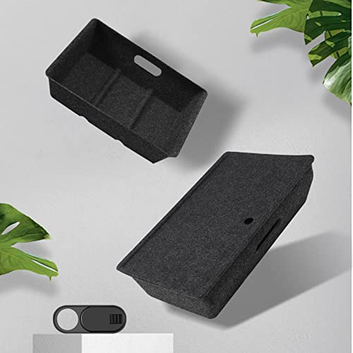 Fanpbow Fit Tesla Model Y Under Seat Storage Box With Cover, 2Pcs Felt Storage Box Tray Bins Organizer Fit Tesla Model Y Accessories 2020 2021 2022 2023 #TOP2
