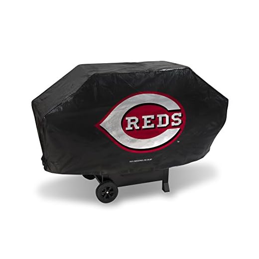 MLB Cincinnati Reds Deluxe Grill Cover, Black, 68 x 21 x 35"