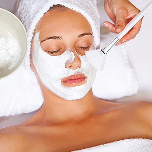 Fan Brushes Silicone Brushes for Facials, 4 Pcs Face Mask Applicator Brushes Makeup Skin Care Tools for Glycolic Peel Mud Mask Cosmetic