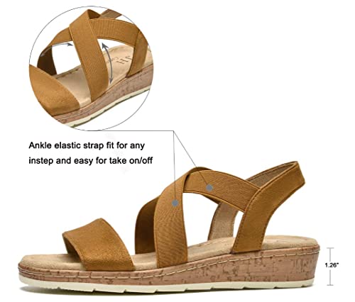 Image of VJH confort Women's Flat Sandals, Comfort Slip-on Elastic Ankle Strap Slingback Light Weight Casual Walking Sandals