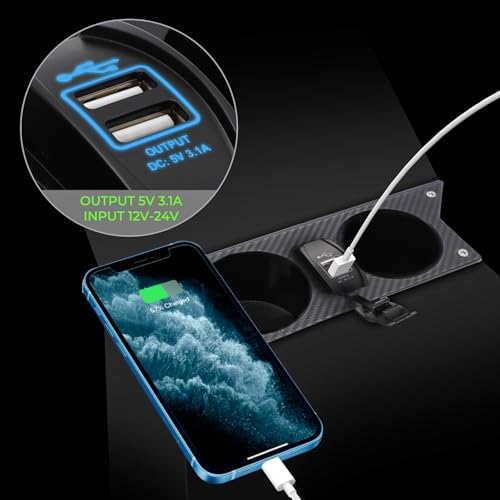 Portavasos para Chevrolet Camaro 1982-1992 con cargador USB miniatura 6