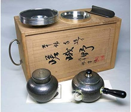 大幸 錫半製 本錫手造り嵯峨野茶器揃い共箱 茶道具 煎茶道具 古