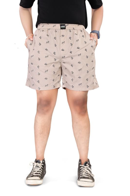 Image of UNOseven Shorts for Boys - 100% Cotton Printed with Side Pockets - Available from Size 7 Years to XL