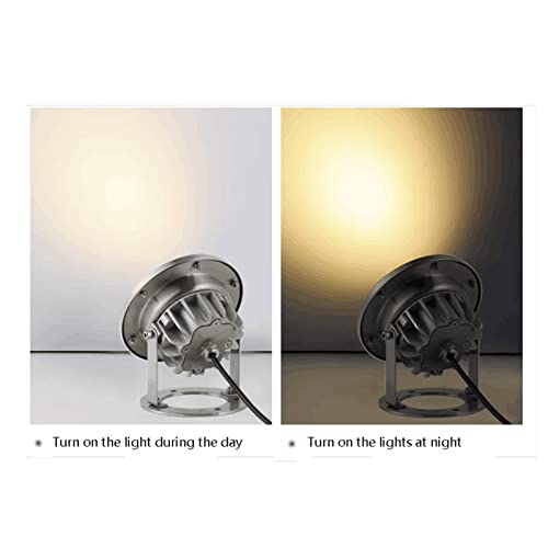 Vzcomm Led Underwater Light Swimming Pool Lights Stainless Steel Landscape Lights Fountain Lights Ip68 Waterproof Low Voltage Ac12/24V Colorful Spotlights For Pool Fish Pond Fountain Hotel Waterfall ( #TOP3