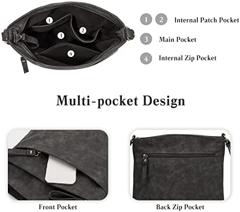 FANDARE Crossbody Bags for Women Ultralight Shoulder Bag Ladies PU Leather Bucket Bag Handbag Hobos Bags Satchels for Outdoor Workout Travel Shopping Messenger Bag with Two Shoulder Strap, Black FANDARE Crossbody Bags for Women Ultralight Shoulder Bag Ladies PU Leather Bucket Bag Handbag Hobos Bags Satchels for Outdoor Workout Travel Shopping Messenger Bag with Two Shoulder Strap, Black