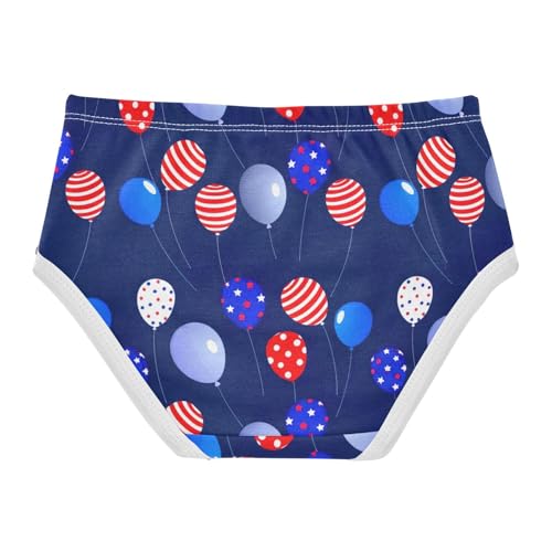 Cotton Girls Underwear Toddler USA Balloons Dark Blue American Panties for Girl Fun Print Kids Briefs Undies 2t2