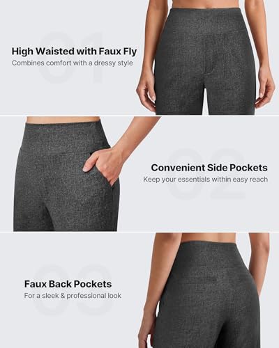 Image of G4Free EverGoing Yoga Pants Women Wide Leg Pants with Pockets High Waist Stretch Dress Casual Sweatpants Petite /Regular /Tall