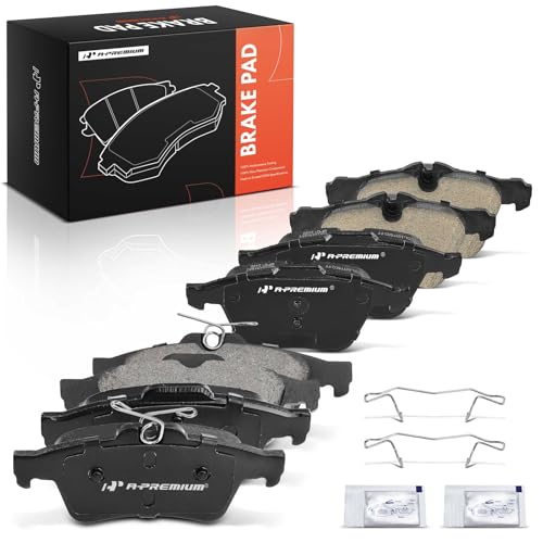 H481 - Brake Pad Wear Warning Light Failure - 2021-2024 Jaguar E-Pace 5 A-Premium Front and Rear Ceramic Brake Pads 8-Pack Set Compatible with Jaguar Models - XF 2010-2015, XJ 2011-2016, XK 2012-2015, XKR 2007-2009