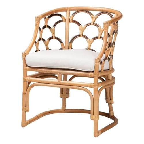 Baxton Studio Aster Modern Bohemian Natural Brown Rattan Armchair