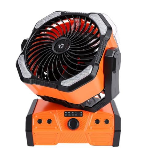 Ventilador portátil para tienda de campaña con gran angular de 270° y mando a distancia 5