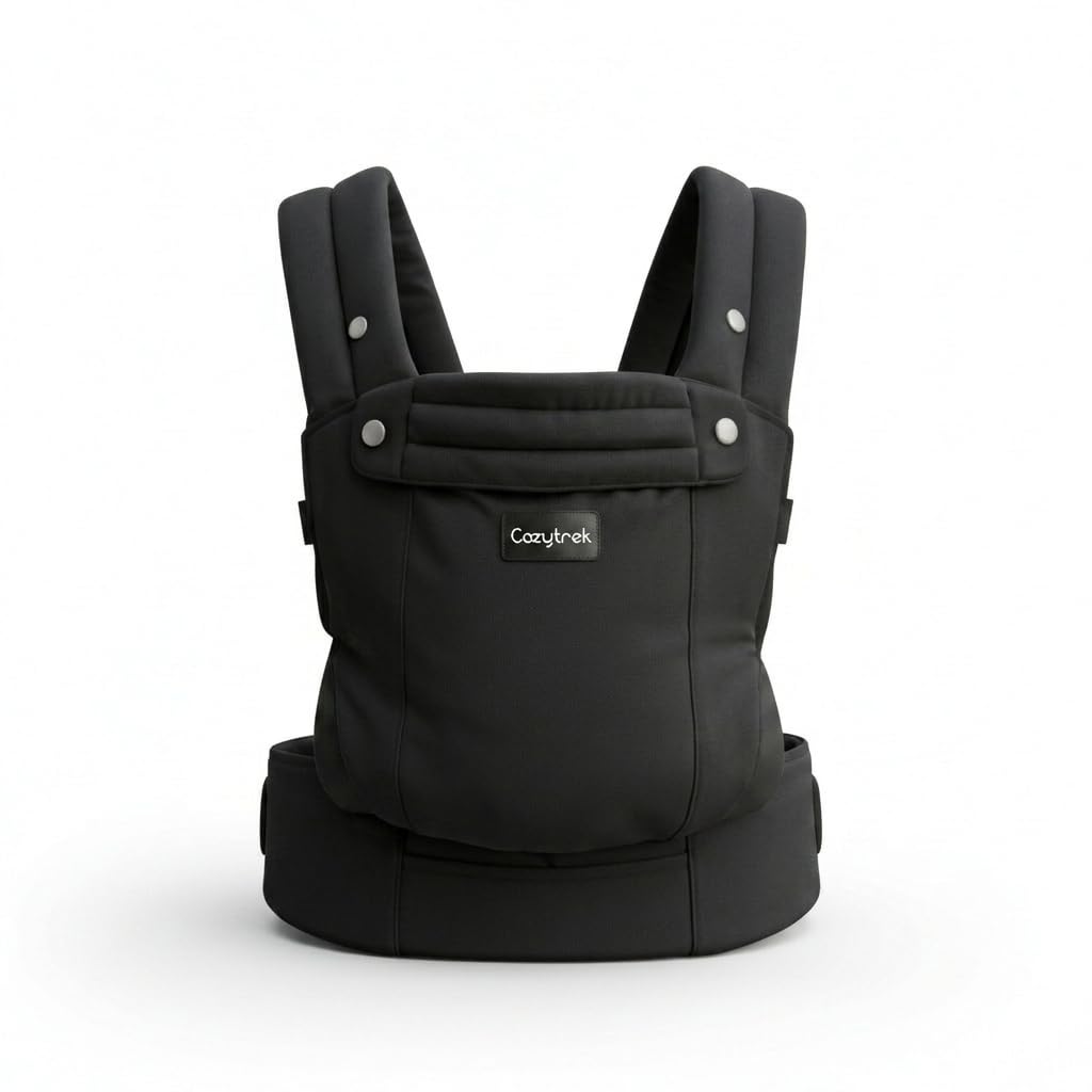 Baby Carrier for Newborn to Toddler - Ergonomic Infant Carrier with Lumbar Support - Breathable Soft Fabric & Adjustable Front & Back Carry - Black