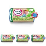 Handy Bag Bolsas de Basura Resistente Antigoteo, 100% Reciclado, Autocierre, Maxi Rollo 30L, 20 Bolsas, 1 Paquete (Paquete de 4)