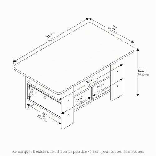 Table basse Furinno avec tiroir pour un salon moderne et ordonné - 4