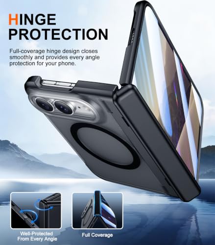SPIDERCASE Magnetic for iPhone Duo Case, Built-in Stand, Black | Built-in [Screen Protector] [Stable Kickstand] [Hinge Protection] [Compatible with Magsafe] Military Grade Protective Cover - image 6