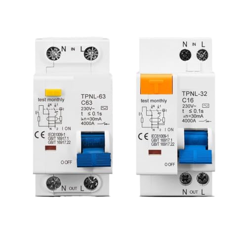 Disyuntor RCBO TPNL 6A de 230V con proteccion contra fugas 1P+N