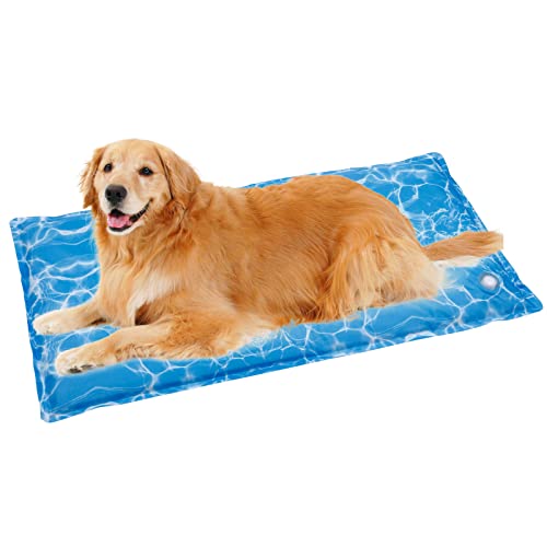 Dog Cooling Mat Pet Cooling Chill Pad Cool Blanket Water Injection Durable Cooling Dog Bed Mats For Extra Large Dogs Cats For Kennels Crates Beds Thick Foam Base #TOP7