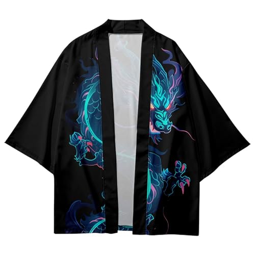 Image of Women's and Men Kimono Cardigan Japanese Long Sleeves Lightweight Open Front Coat Tops