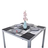 Aluminium Table with Polywood Surface Silver and Black - 5