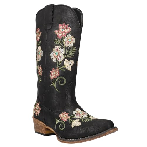 ROPER Women's Riley Floral Snip Toe Cowboy Boots Western2