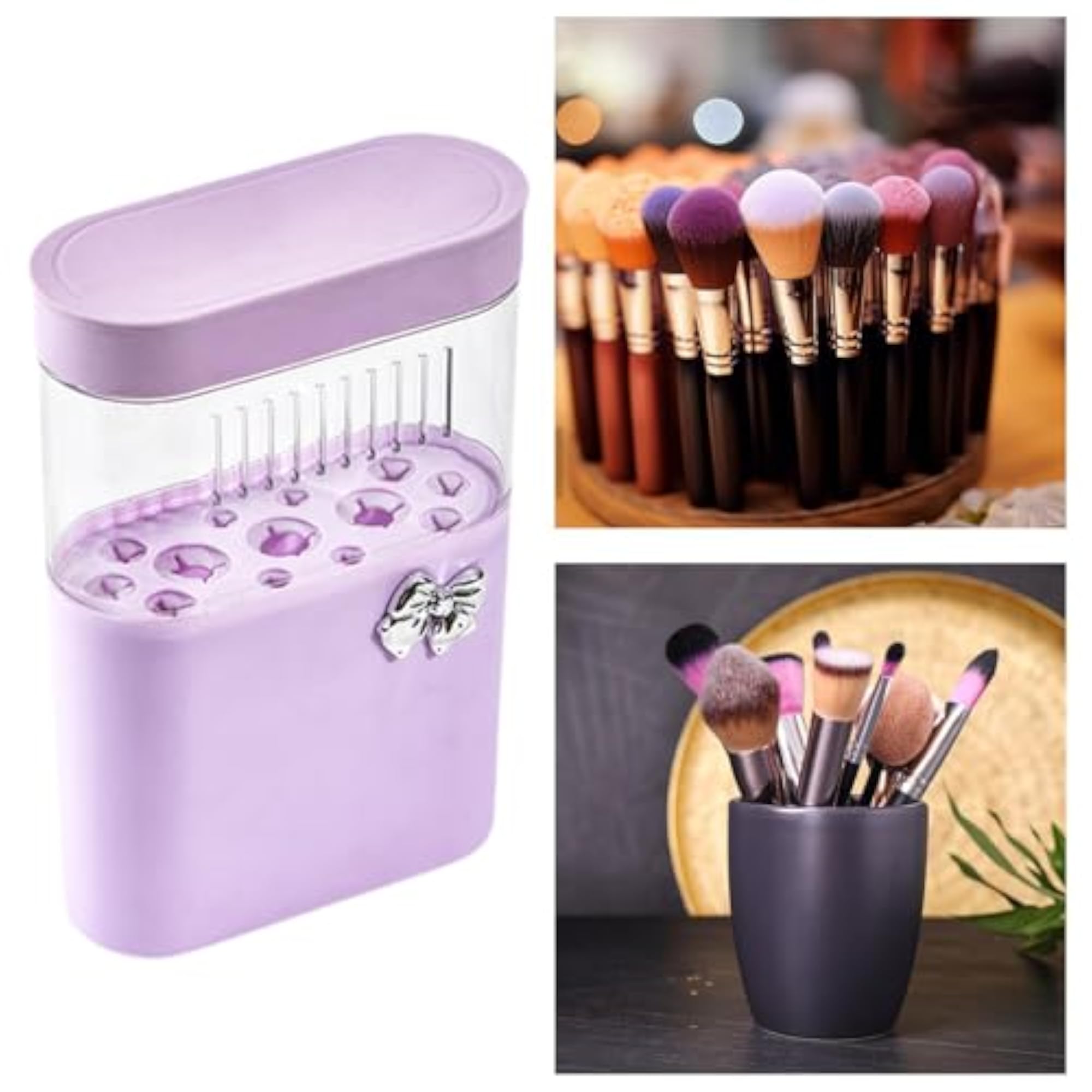 Violet Makeup Brush Holder, 13 Slots for Storage