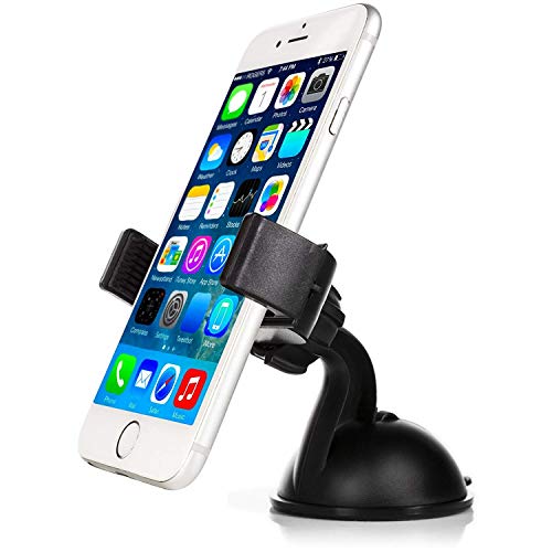 LIANSING Mobility Universal Smart Phone Car Mount with Suction for Dashboard/Windshield - Cell Phone Holder Compatible with Virtually Any Smartphone Including Apple iPhone, Samsung Galaxy & More