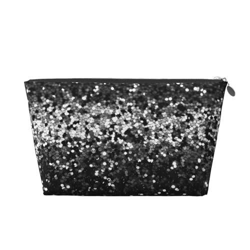 Kosmetiktasche, Reise-Make-up-Tasche für Damen, groß, mit Glitzer, Organizer, Kulturbeutel, Reißverschluss, Geldbörse, silber, Einheitsgröße, Kosmetiktasche