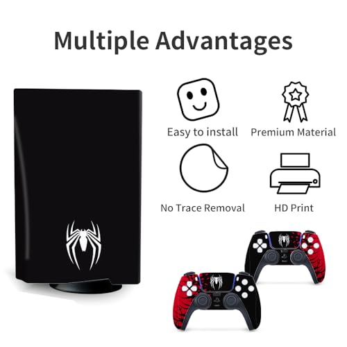Toxxos PS5 Skin - Edição Disco Console e Controlador Acessórios Capas Skins PS5 Controle Skin Presen