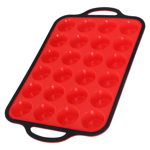Mikikit Teglia Per Mini Muffin in Silicone e Ferro Telaio Rinforzato Lavabile e Riutilizzabile Per Cupcake Muffin e Dolci Da Forno