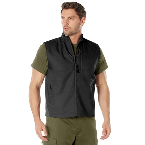 Rothco Undercover Travel Vest – EDC Low Profile Tactical Everyday Carry Utility for Men, Black, M