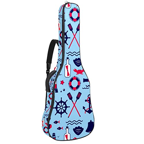Housse guitare acoustique imperméable alpaga fleurs | Sac à dos folk 42.9 pouces
