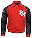MJ Mickey Mouse Wool & Leather Red Varsity Jacket (2X-Large (Best for Chest Size 48-49), Red & Black)