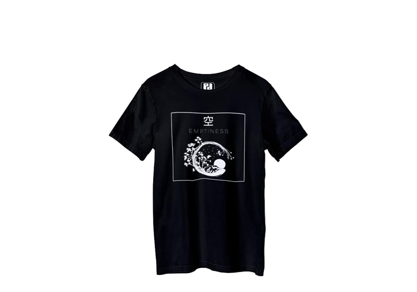 Rubistos Designs Unisex Cotton Ikigai Enso Emptiness Crew Neck Tshirt(Black,X-Large)