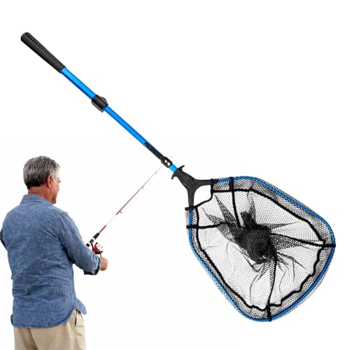 Filet de pêche pliable à ouverture rapide avec manche rigide anticorrosion en alu
