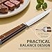 Purple Dragon Steak Knives Set of 6 - Smooth Edge Non-Serrated Blade with Square Wooden Handle – Elegant, Balanced, High Carbon German Steel, Ideal for Dining or Gifts