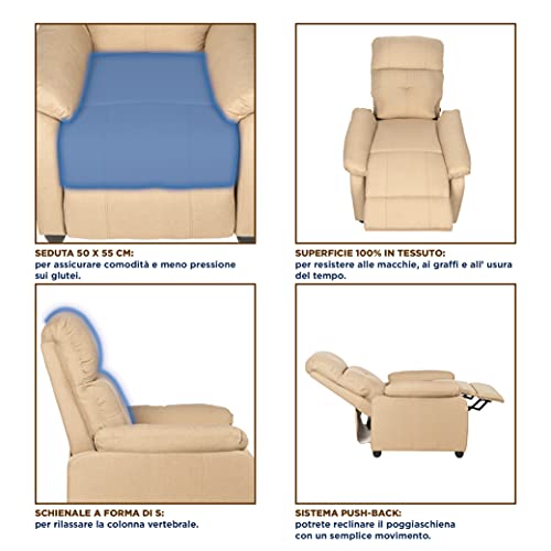 Homiam Enrico Coveri Poltrona Relax Reclinabile a