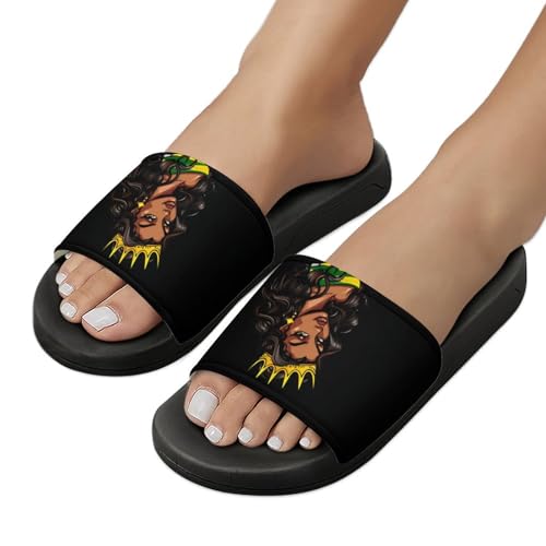 Jamaican Black Women Unisex Shower Shoes House Slippers Non-Slip Indoor Bathroom Shoes for Pool Beach 41 (255mm)3