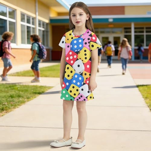 Vestidos casuales de dibujos animados para niñas de 2 a 8 años en verano 3