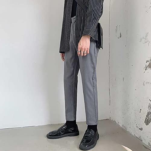 Pantalón casual liso para hombre talle 29 gris miniatura 3
