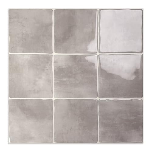 10 Sheet Thicker Peel and Stick Backsplash Tile, 12'x12' 3D Self Adhesive Square Mosaic Subway Checkered Vinyl Backsplash Stick on Wall Tiles for Bathroom, Kitchen, Living Room (10, Pink)