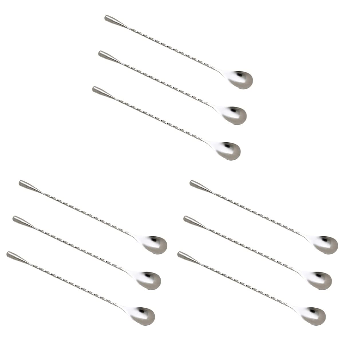 HEMOTON 9piezas Cucharas De Inoxidable De Mango y Diseño Para Cócteles Café Helado y Postres De Unidades