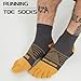 Sunew Five Finger Socks Men, Unisex Viscose Made from Athletic Running Quarter Toe Comfortable Arch Compression Support Toes Socks Gray Blue Green 3 Pairs