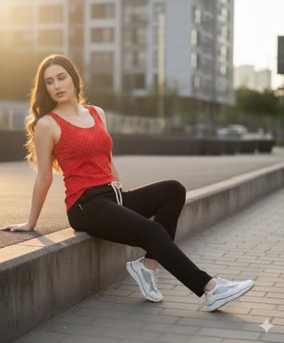 Image of DIAZ Women's Tank Top and Lower Set for Women | Stylish Cotton Co-Ord Set | Sleeveless Top & Jogger Lower for Women |Comfortable Stretchable Fabric 2-Piece Combo Set|women co ord set