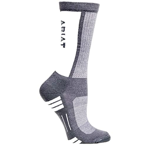 ARIAT Unisex Venttex grey 2pk Mid Calf Performance Socks Black XL2